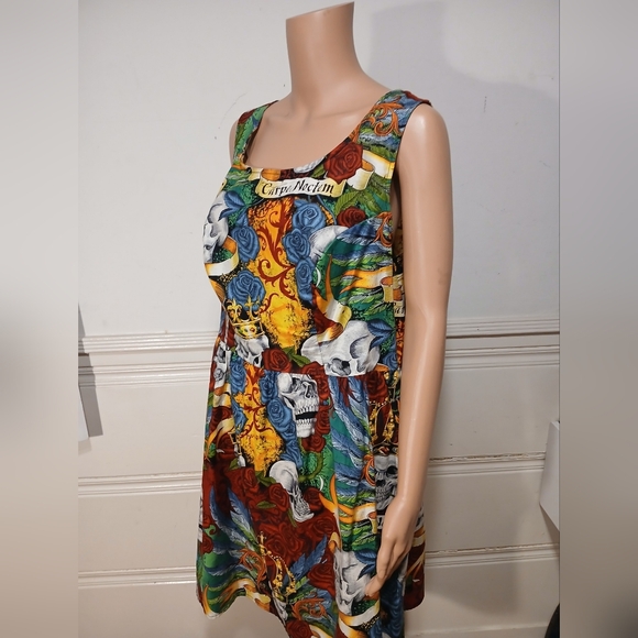 Folter Skull and Roses Carpe Noctem Dress 1X - Picture 4 of 9